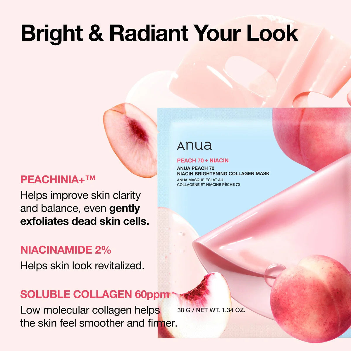 Anua - Peach 70 Niacin Brightening Collagen Mask