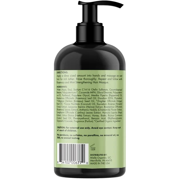 Shampoo fortalecedor Mielle Organics menta y romero