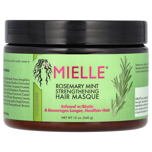 Mielle - Mascarilla fortalecedora para el cabello, Romero y menta, 340 g (12 oz)